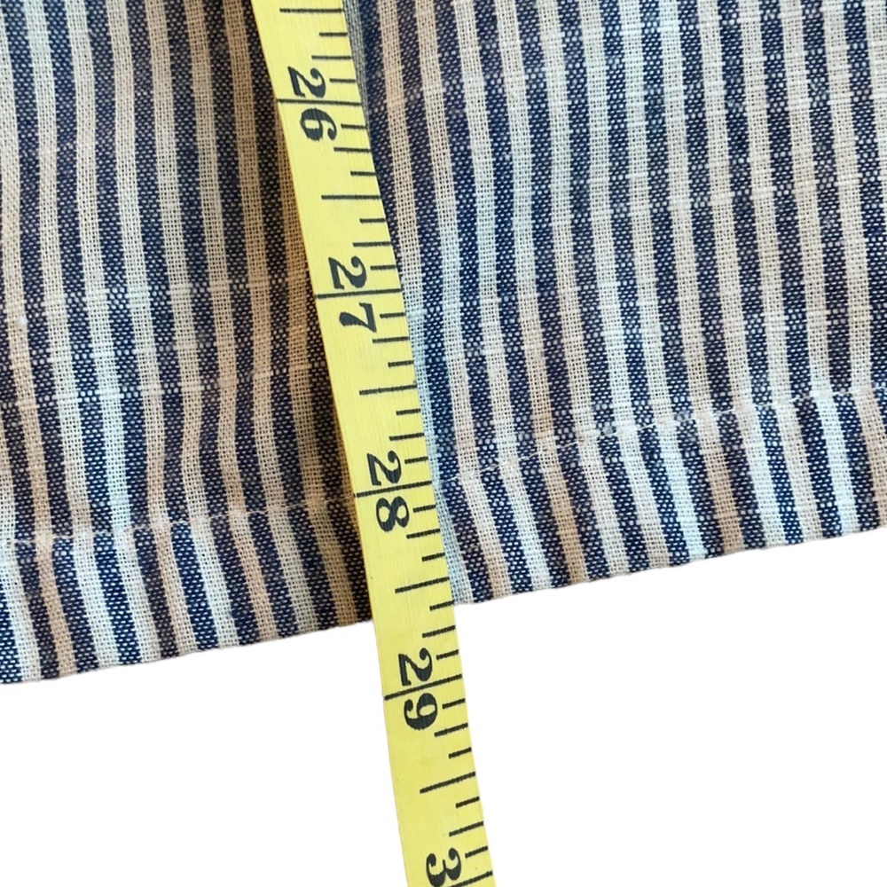 Sigrid Olsen Blue White Pinstripe Hooded Hi/Low Hem Size S - Picture 9 of 11